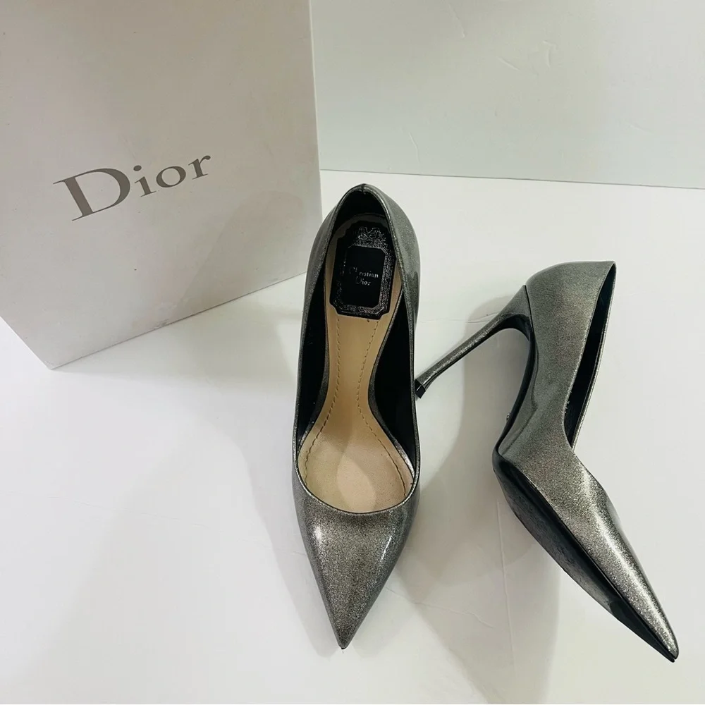 Dior Essence Women's Shimmering Silver Heels